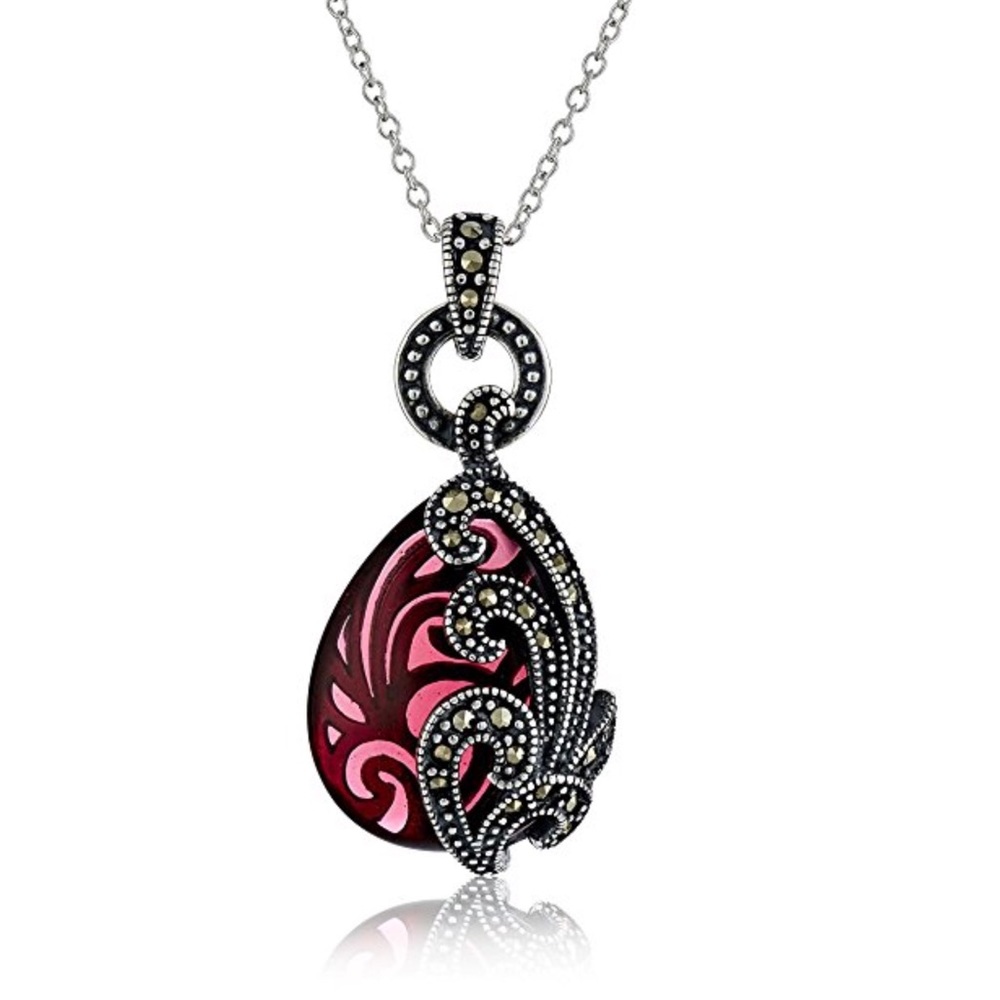 Sterling Silver & Marcasite Necklace. NWT